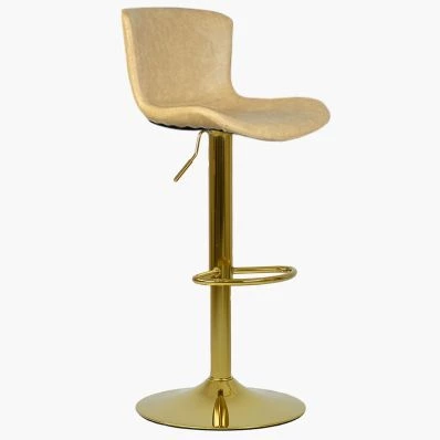 Chloe Bar Stool Cream Leather & Gold Base
