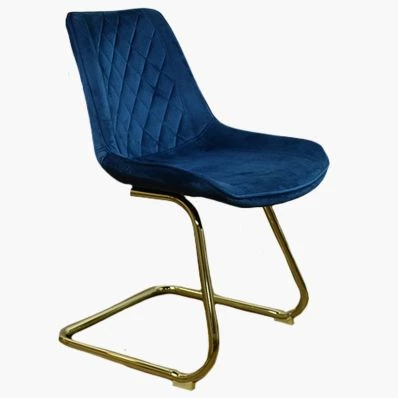 Coral Office Chair Blue Velvet Velvet & Chrome Base