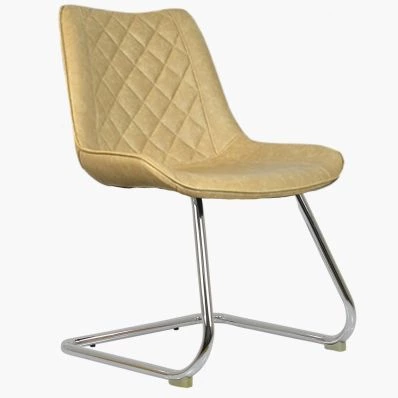 Coco Dining Chair Cream Faux Leather & Chrome Leg