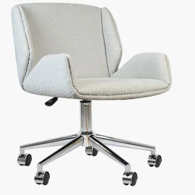 Conrad Office Chair Grey Boucle Fabric & Chrome