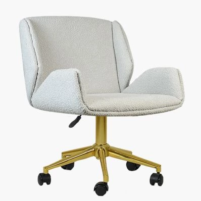 Conrad Office Chair Grey Boucle Fabric & Gold