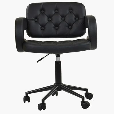 Croyde   Office Chair Black Faux Leather & Black
