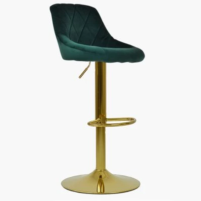 Dale Bar Stool Green Velvet & Gold Base
