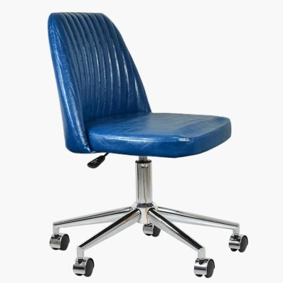 Danbury Office Chair Blue Faux Leather & Chrome