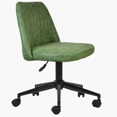 Danbury Office Chair Vintage Green Faux Leather & Black