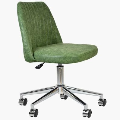 Danbury Office Chair Vintage Green Faux Leather & Chrome