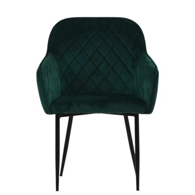 Opus Carver Dining Chair Emerald Green Velvet & Black Base