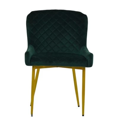 Heron Dining Chair Emerald Green Velvet & Gold