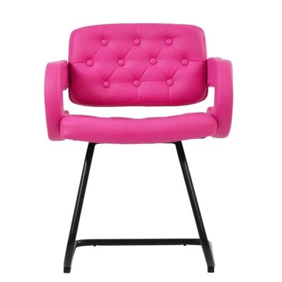 Luce Office Chair Hot Pink Faux Leather & Black