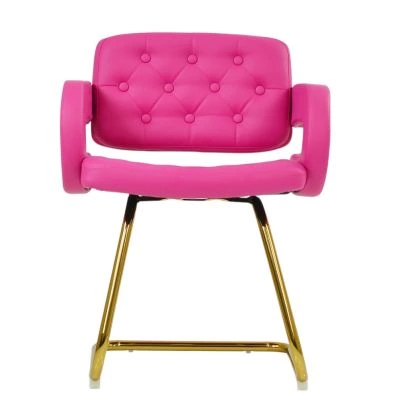 Candy Office Chair Hot Pink Leather & Gold luce