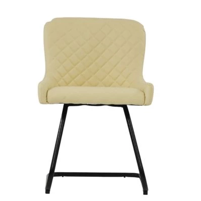 Marco Dining Chair Cream Leather & Black