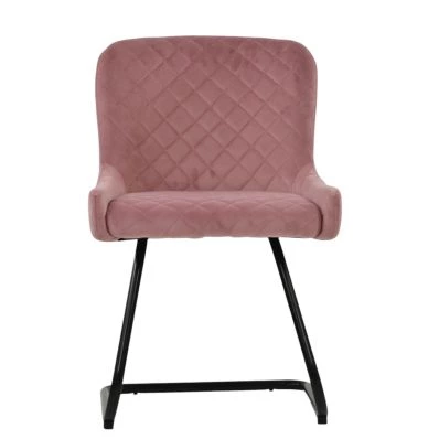 Marco Dining Chair Pink Velvet & Black