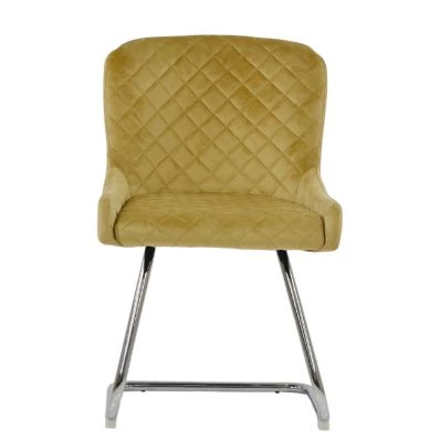 Hale Dining Chair Camel Velvet & Chrome