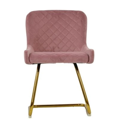 Willow Dining Chair Pink Velvet & Gold