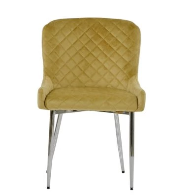 Heron Dining Chair Camel Velvet & Chrome