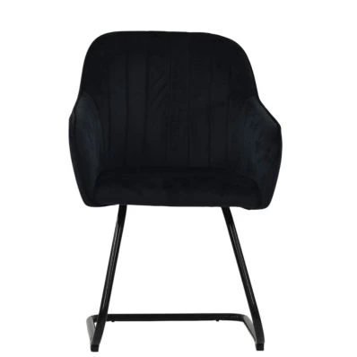 Wickham Dining Chair Black Velvet & Black