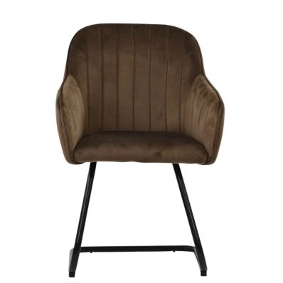 Wickham Dining Chair Mocha Velvet & Black