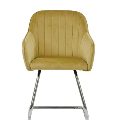 Duval Dining Chair Camel Velvet & Chrome