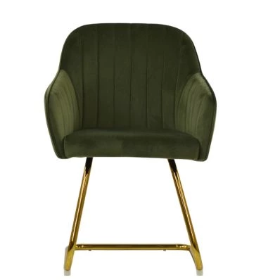 Longton Dining Chair Olive Green Velvet & Gold