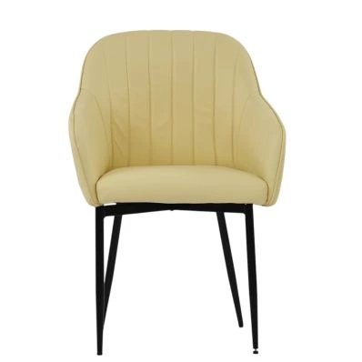 Lule Carver Dining Chair Cream Leather & Black