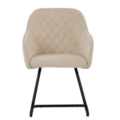 Campo Dining Chair Natural Cream Fabric & Black