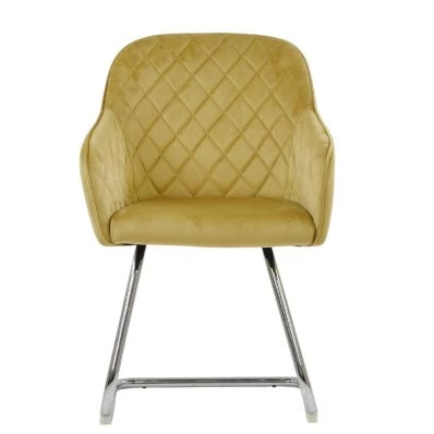Hood Dining Chair Camel Velvet & Chrome