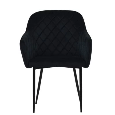 Opus Carver Dining Chair Black Velvet & Black