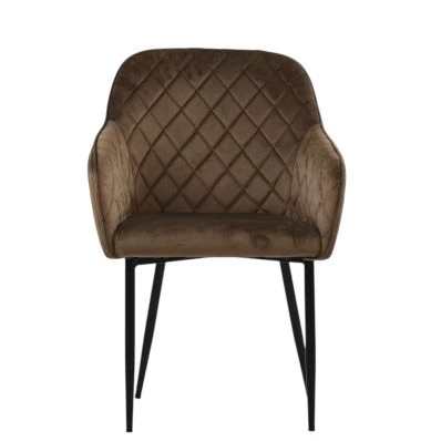Opus Carver Dining Chair Mocha Velvet & Black