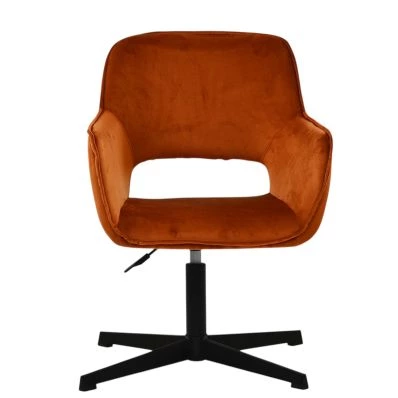 Marco Dining Chair Vintage Brown Leather & Black Base