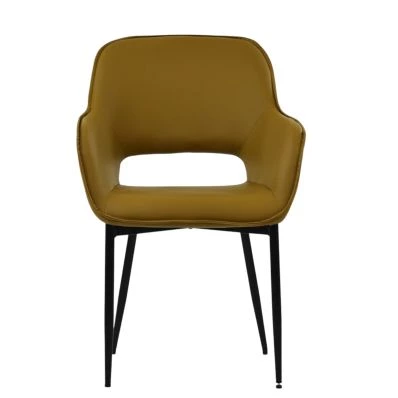 Alexis Dining Chair in Light Tan Brown Faux Leather