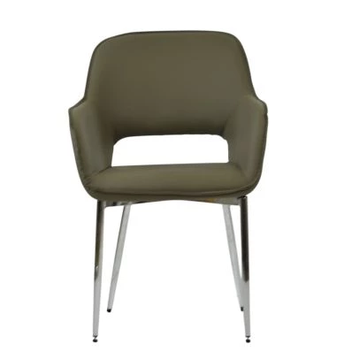 Marco Dining Chair Vintage Brown Leather & Black Base