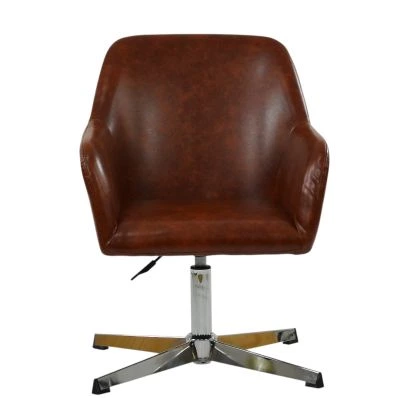 Marco Dining Chair Vintage Brown Leather & Black Base