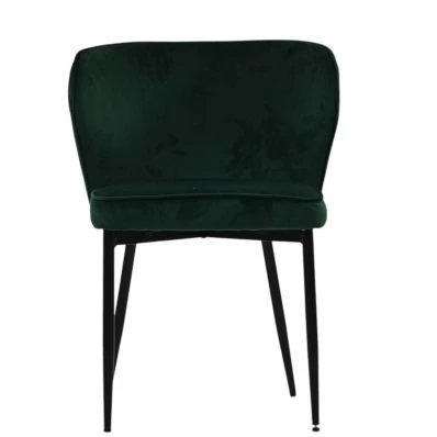 Belisimo Dining Chair Emerald Green Velvet & Black Base