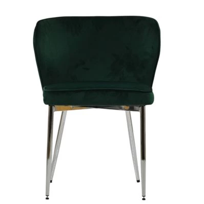 Belisimo Dining Chair Emerald Green Velvet & Chrome