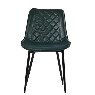 Hogan Dining Chair Forest Green Leather & Black