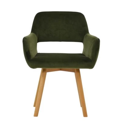 Aarhus Dining Chair in Olive Green Velvet