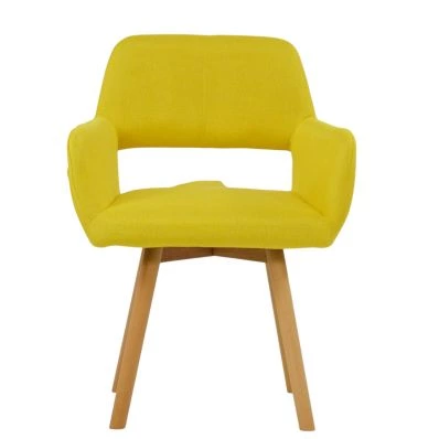 Aarhus Dining Chair Lime Green Fabric & Wood Leg