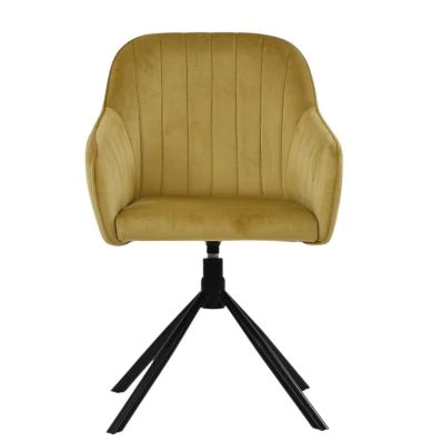 Skive Swivel Dining Chair Camel Velvet 