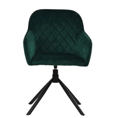 Koge Swivel Dining Chair Emerald Green Velvet 
