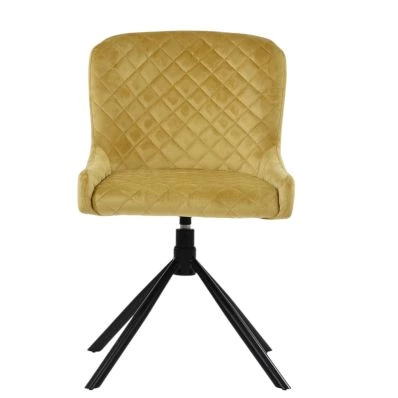 Lillerod Swivel Dining Chair Camel Velvet
