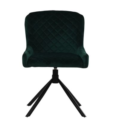 Lillerod Swivel Dining Chair Emerald Green Velvet