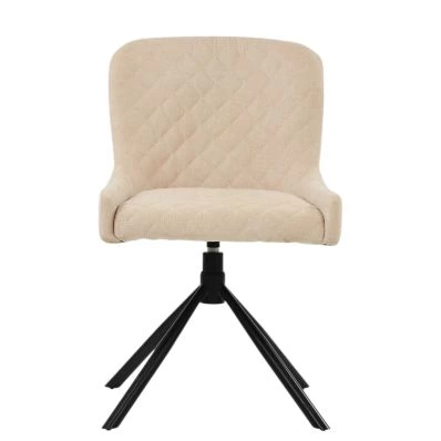 Lillerod Swivel Dining Chair Natural Cream Fabric