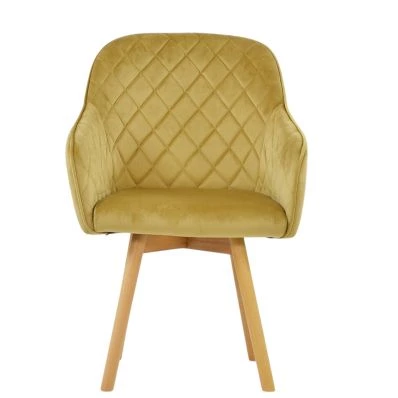 Soldberg Dining Chair Camel Velvet & Wood Leg