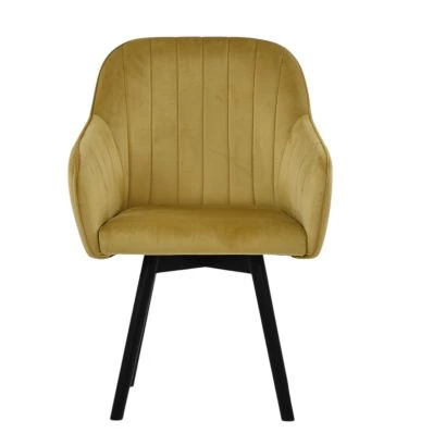 Holbaek Dining Chair Camel Velvet & Black Wood