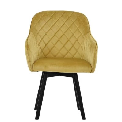 Esbjerg Dining Chair Camel Velvet & Wood Leg