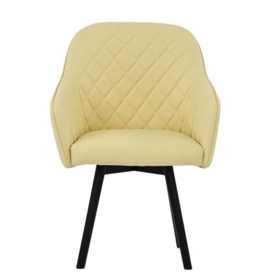 Esbjerg Dining Chair Cream Leather & Wood Leg
