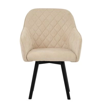 Esbjerg Dining Chair Natural Cream Fabric & Wood Leg