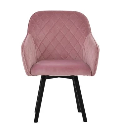 Esbjerg Dining Chair Pink Velvet & Wood Leg