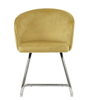 Flek Dining Chair Latte Velvet & Chrome
