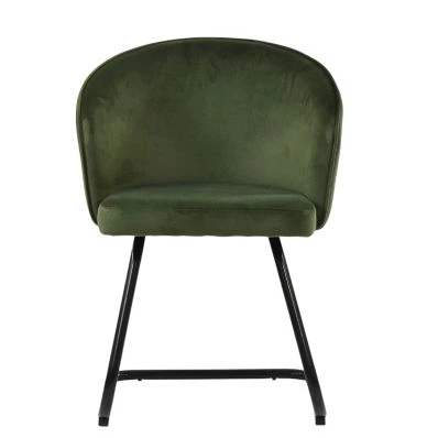 Robyn Dining Chair Olive Green Velvet & Black Base